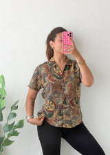 Size S-M Multicolor Paisley Shirt