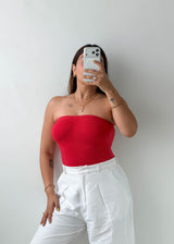 Size XS-S Red Bandeau Bodysuit
