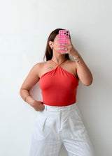 Size M-L Coral Halter Neck Bodysuit