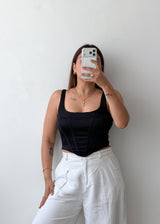 Size M Black Corset Crop Top