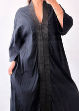 Size M-XL Black Embroidered Kaftan Dress