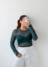 Size XS-M Emerald Mesh Bodysuit