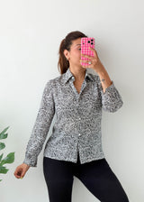 Size XS-S Black Floral Shirt