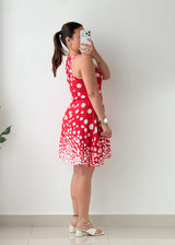 Size XS-S Red Polka Dot Fit & Flare Dress