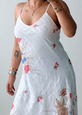 Size S-M White Floral Midi Dress