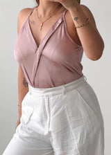 Size S-M Blush Wrap Cami Bodysuit