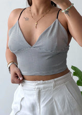 Size M, Grey Bralette Style Crop Top