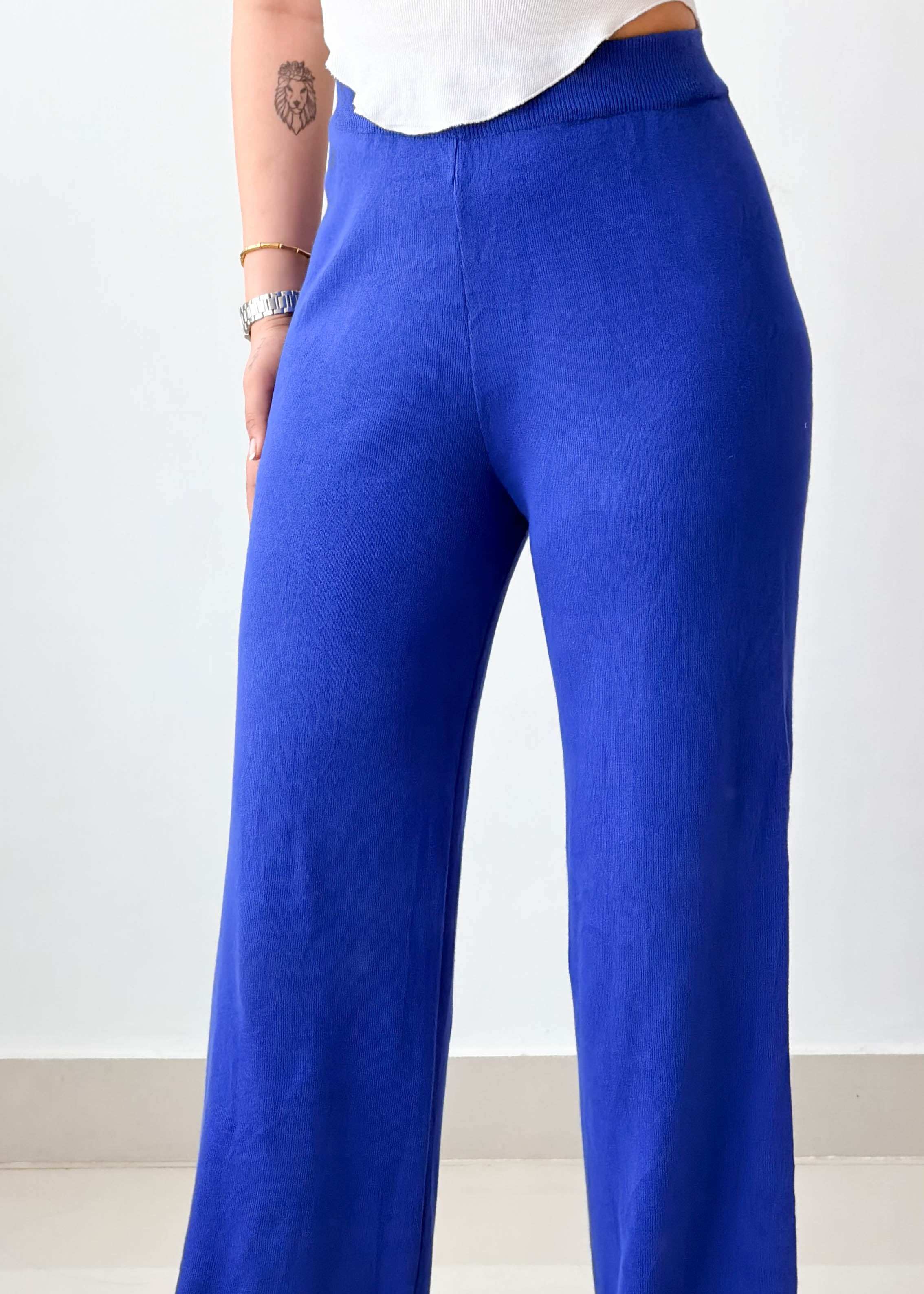 Waist 28-30 Blue Wide Leg Pants