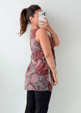 Size XS-S Brown Paisley Sleeveless Top