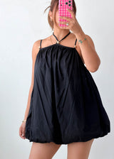 Size XS-S Black Bubble Hem Mini Dress