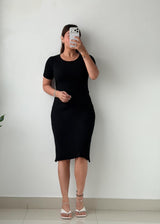 Size S-M Black Open-Back Bodycon Mini Dress