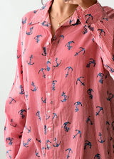 Size S-M Pink Anchor Shirt Dress