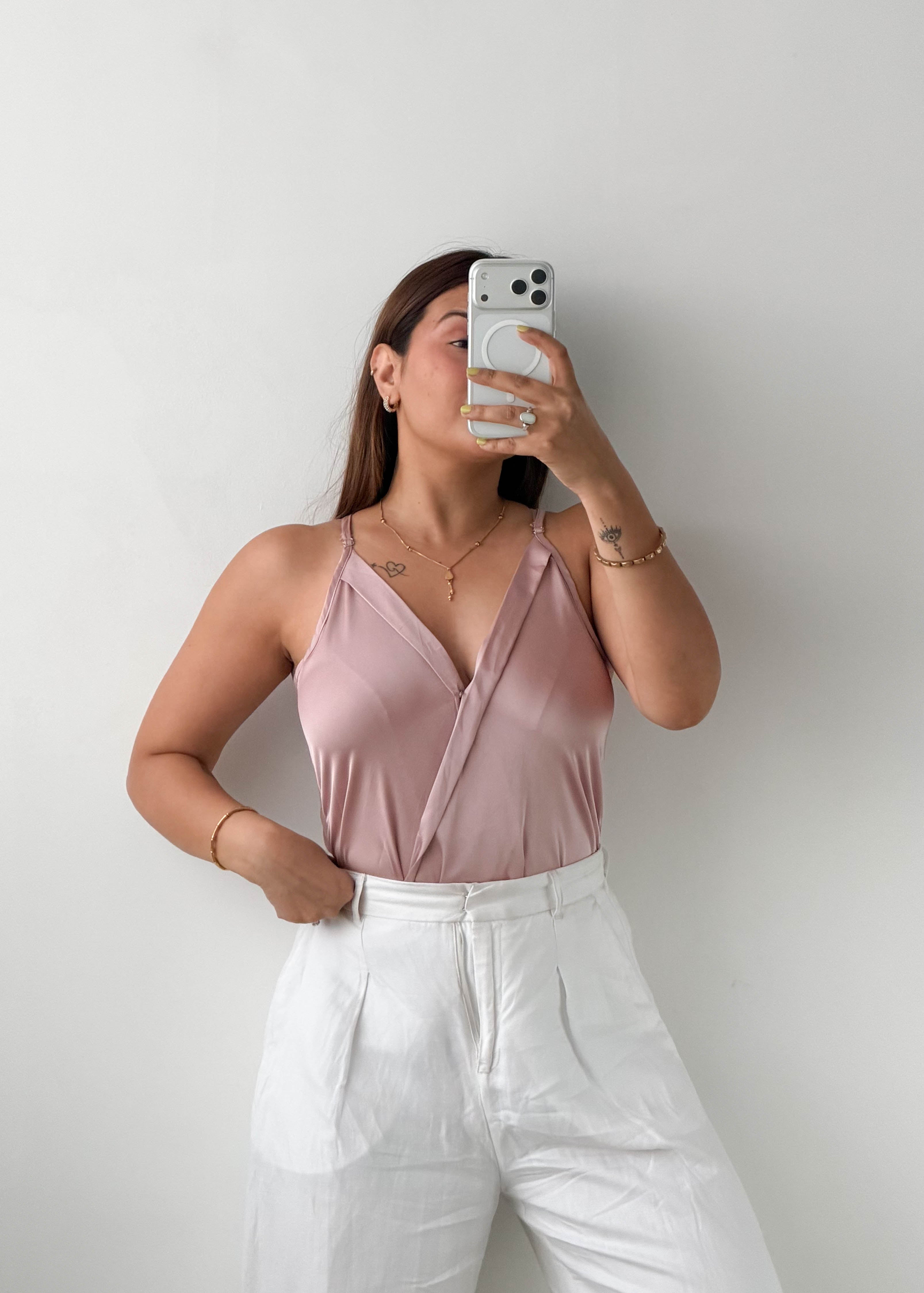 Size S-M Blush Wrap Cami Bodysuit