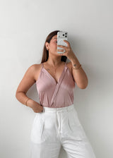 Size S-M Blush Wrap Cami Bodysuit