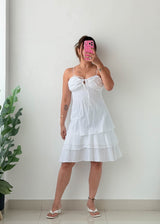 Size XS-S White Tiered Sundress