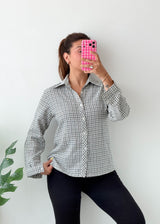 Size S-M Sage Gingham Shirt