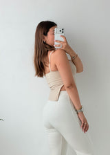Size XXS-XS Beige Ruched Cami Top
