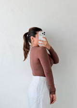 Size S Mocha Ribbed Sleeveless Bodysuit