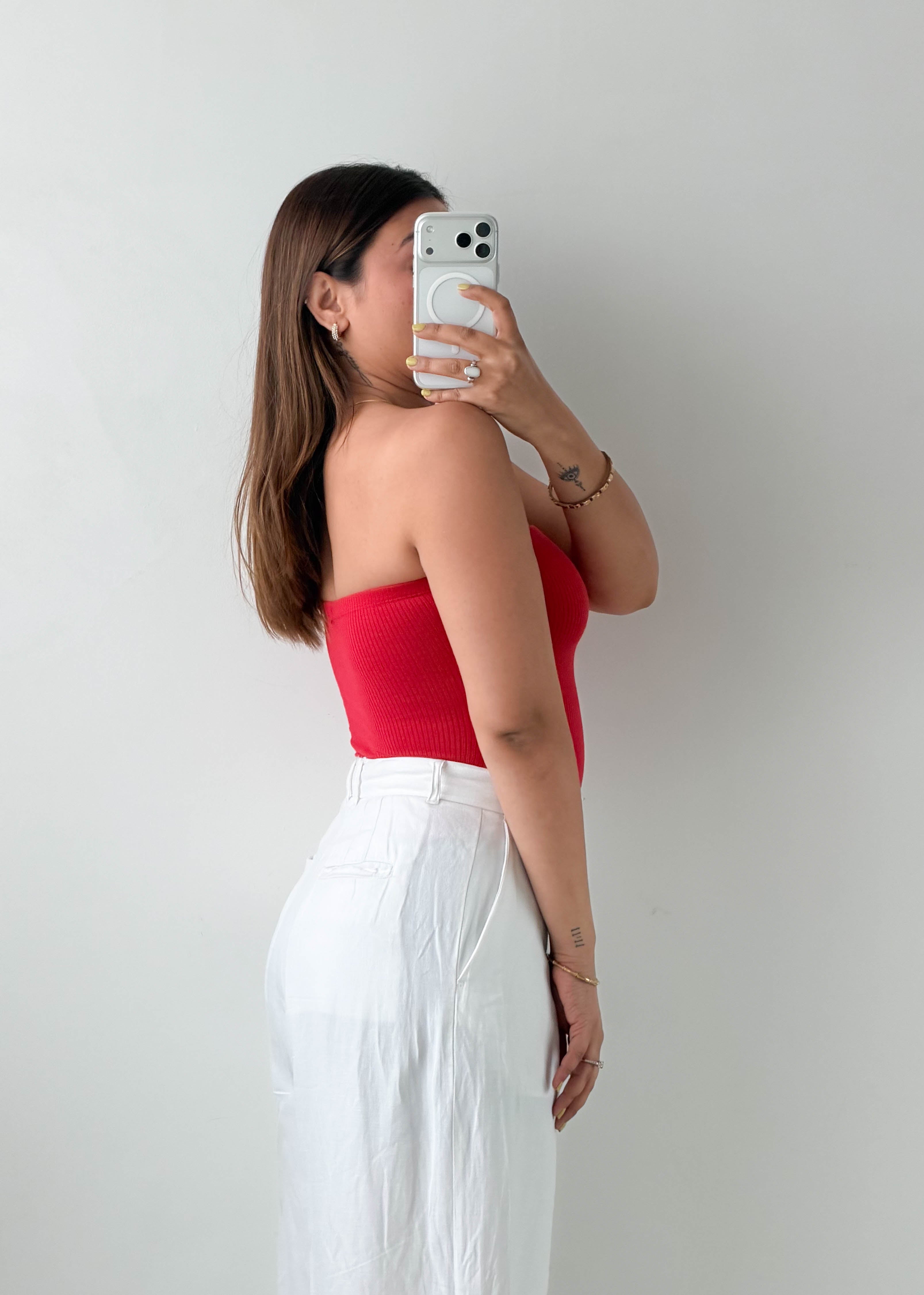 Size XS-S Red Bandeau Bodysuit