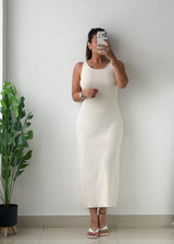 Size S-M White Bodycon Maxi Dress