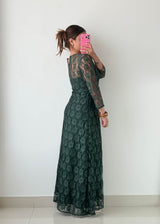 Size M & L Emerald Green Lace Maxi Dress