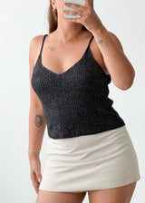 Size M-L Black Textured Cami Top