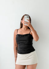 Size S-M Black Ruched Cami Top