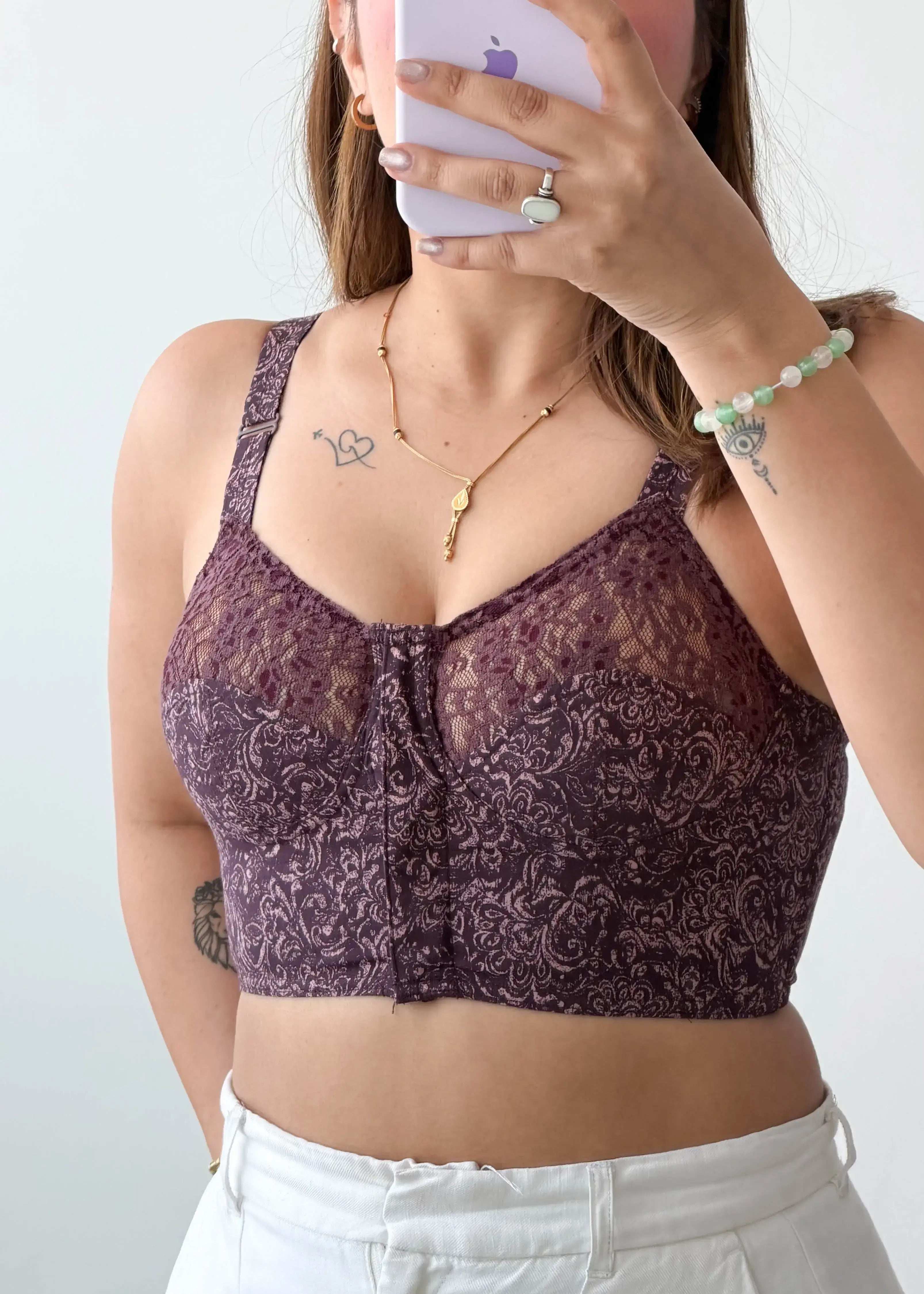 Size XS-S Maroon Lace Bralette Top