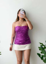 Size S-M, Pink Sequin Tube Top