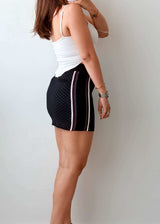 Waist 26-28 Black Sporty Mini Skirt