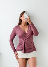 Size M-L Mauve Wrap Top