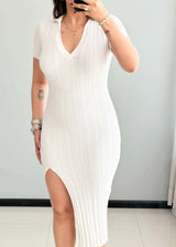 SIZE XS-S, Pearl White Bodycon Dress - Closet by Payal