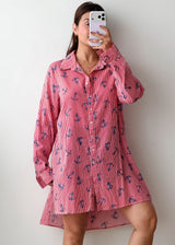 Size S-M Pink Anchor Shirt Dress