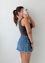 Size XS-S Black Square Neck Bodysuit