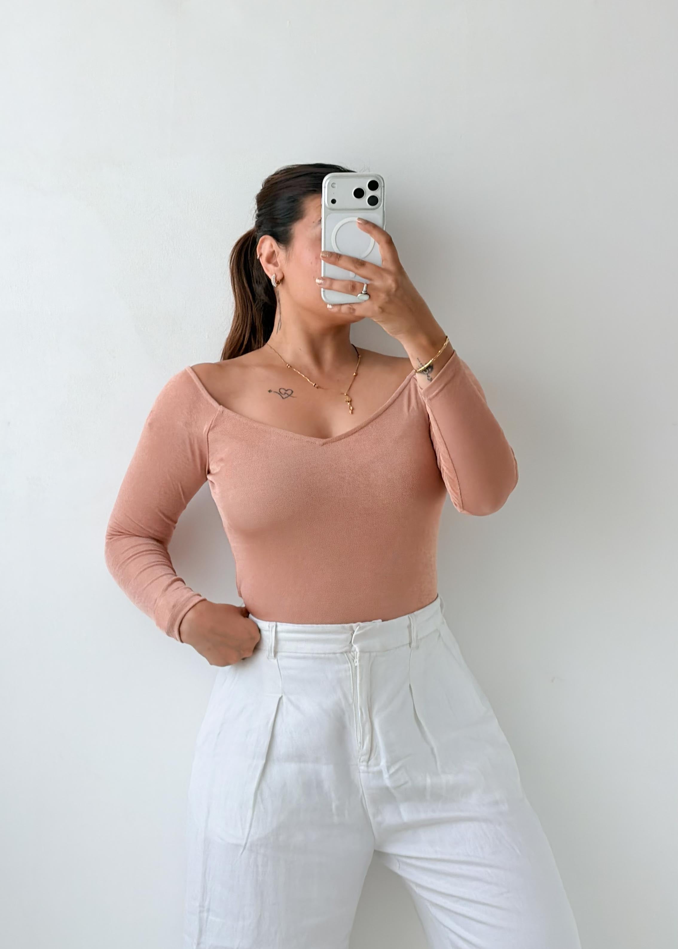 Size S-M Blush Sweetheart Bodysuit