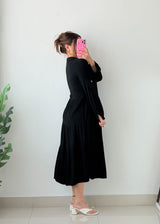Size XS-S Black Button Front Maxi Dress