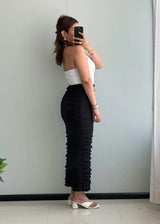 Waist : 26-28, Black Mesh Long skirt with Lining inside - Closet by Payal