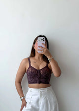Size XS-S Maroon Lace Bralette Top