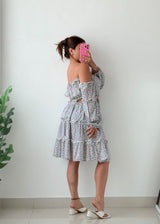 Size XL-2XL Floral Cut-Out Mini Dress