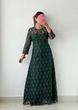 Size M & L Emerald Green Lace Maxi Dress