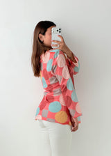 Size S-M Multicolor Polka Dot Top