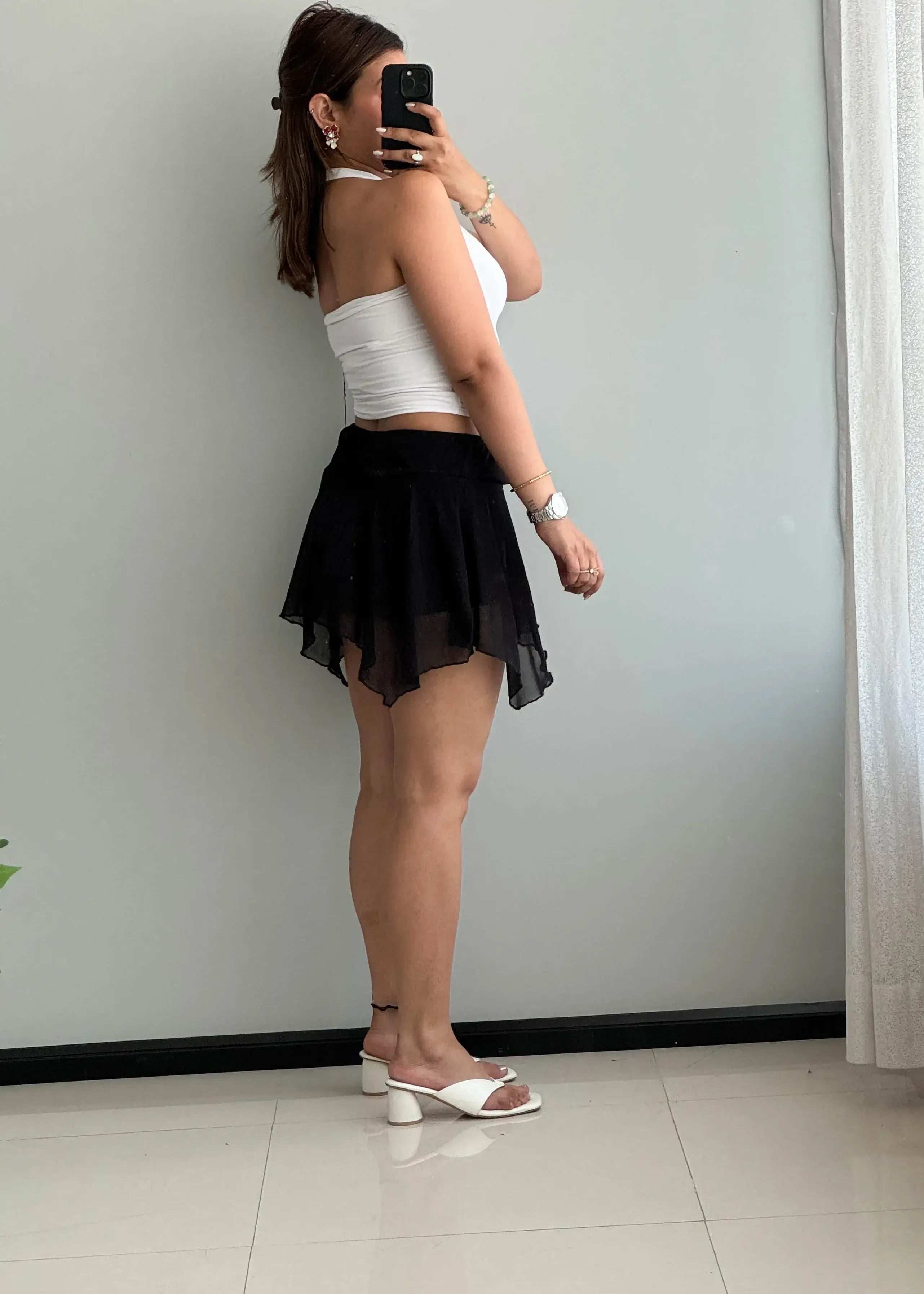 Waist : 28-30, Mesh with Lining mini Skirt. - Closet by Payal