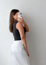 Size S, M, L Black Square Neck Tank Top