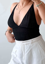 Size XS-S Black Halter Neck Bodysuit