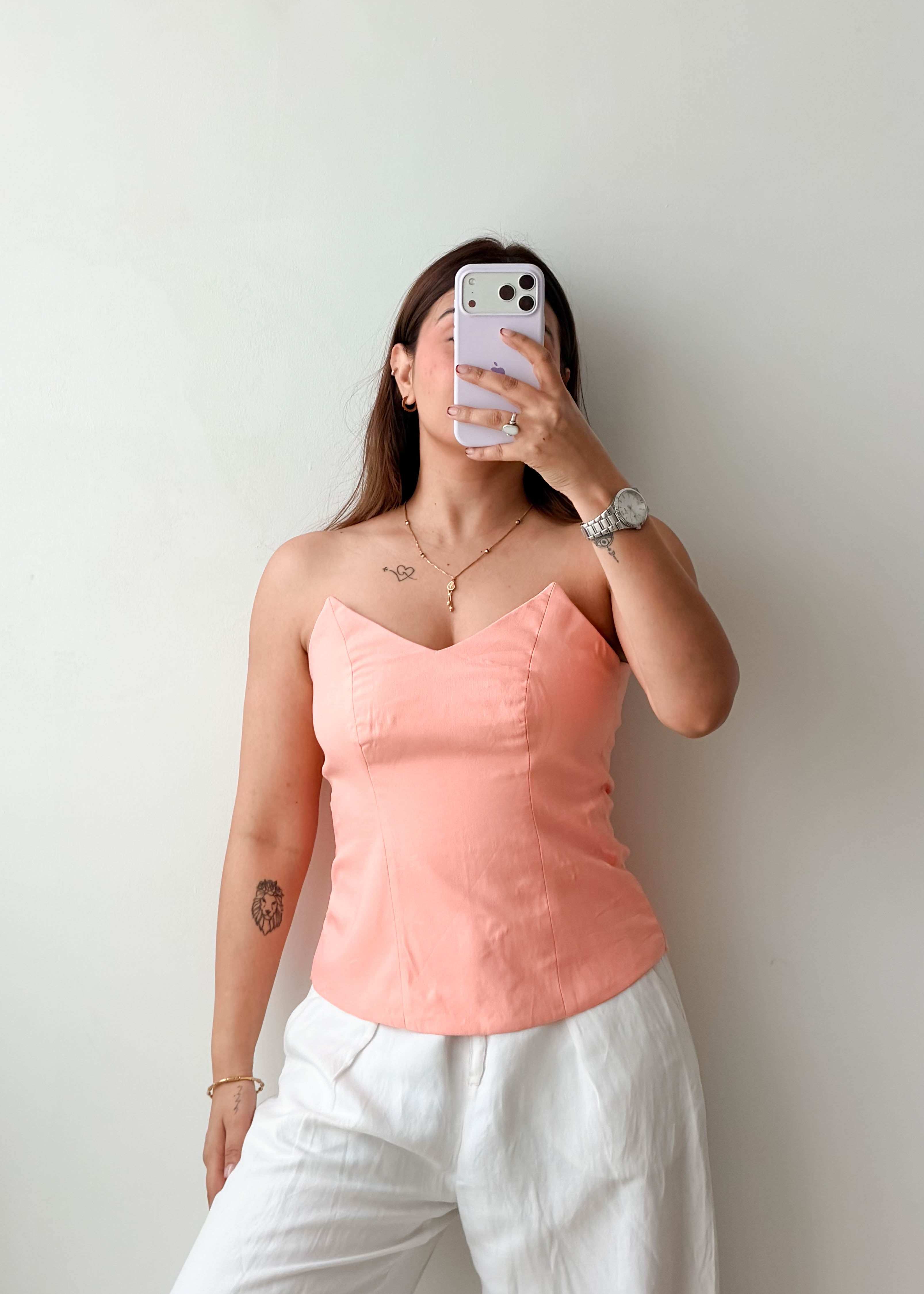 Size S Peach Corset Tube Top