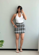 Waist : 30-32, Mini Plaid skirt with Stretch - Closet by Payal