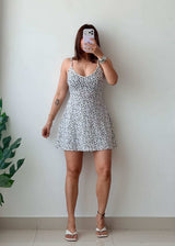 Size XS-S White Polka Dot Cotton Mini Dress