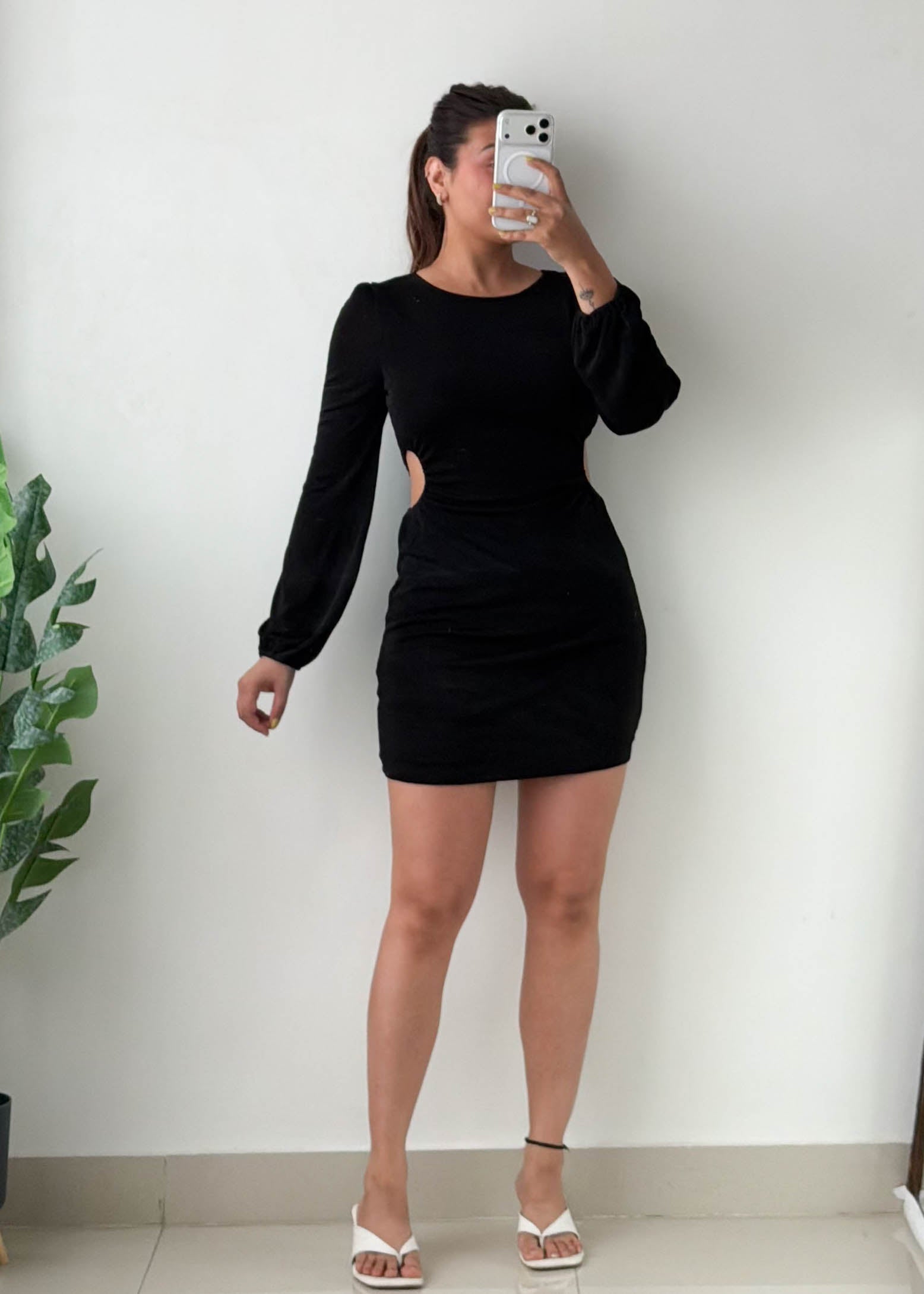 Size S-M Black Cut-Out Mini Dress