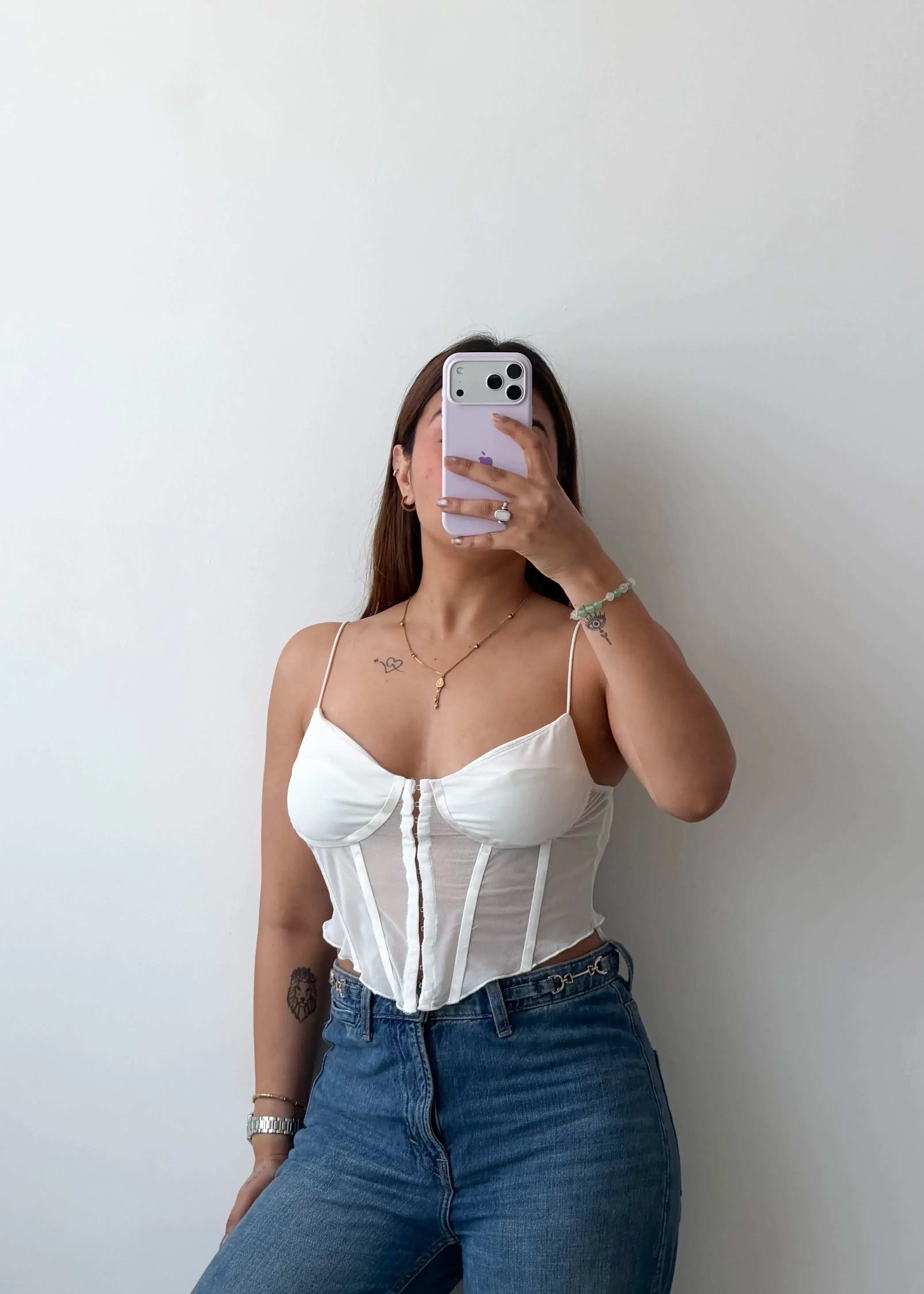 Size M White Corset Bustier Top