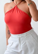 Size M-L Coral Halter Neck Bodysuit